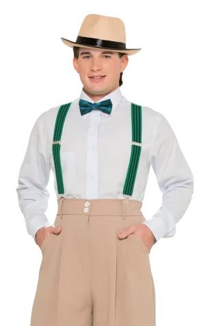 Striped Green Trouser Braces