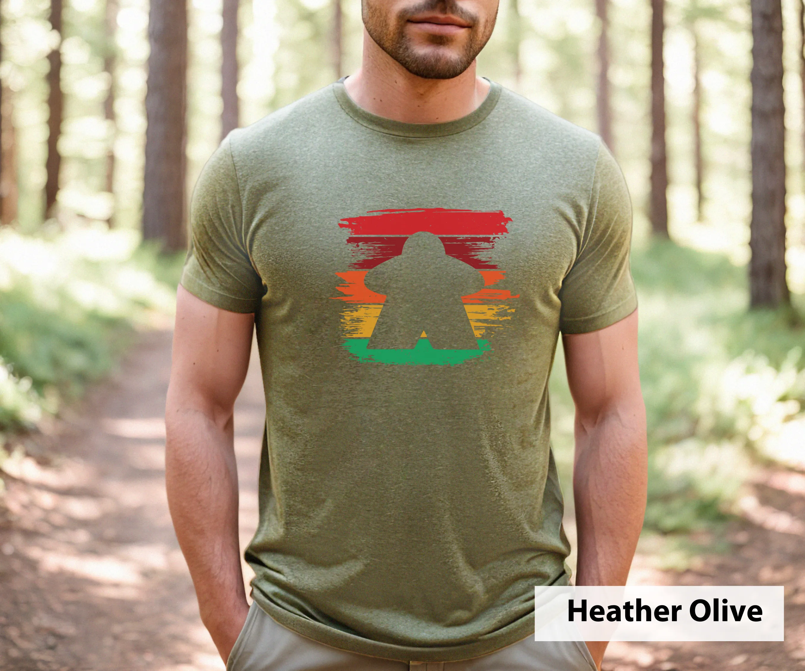 Sunset Meeple Cutout _ Adult Unisex T-Shirt