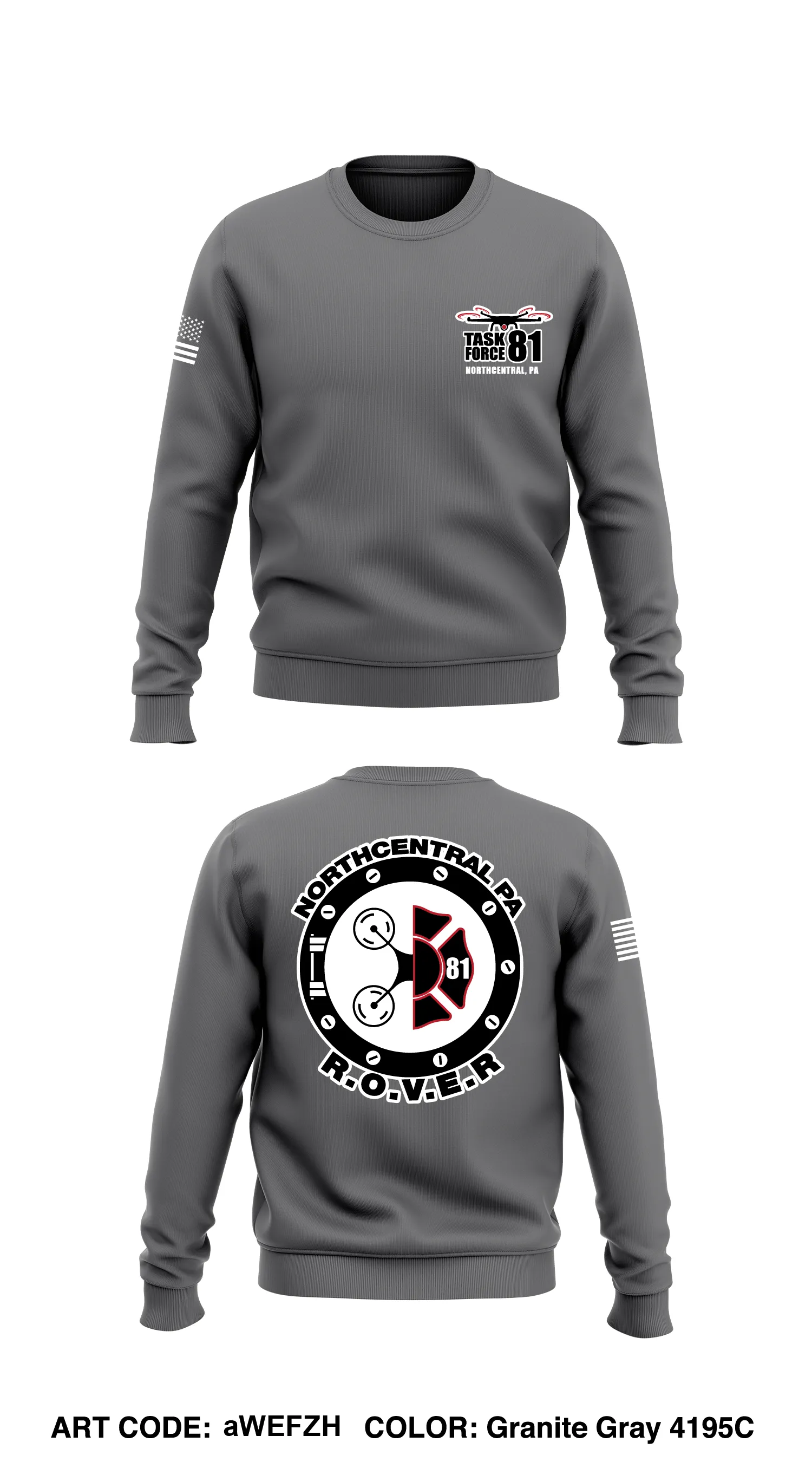 Task force 81 Core Men's Crewneck Performance Sweatshirt - aWEFZH