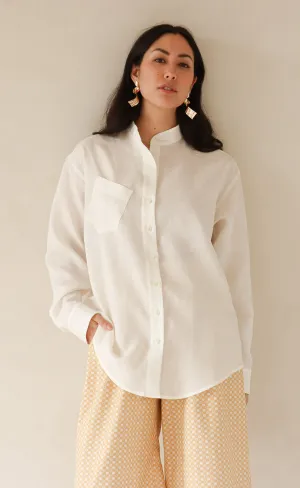 The Friend - Wayward Fit Tunic - Cream 100% Linen