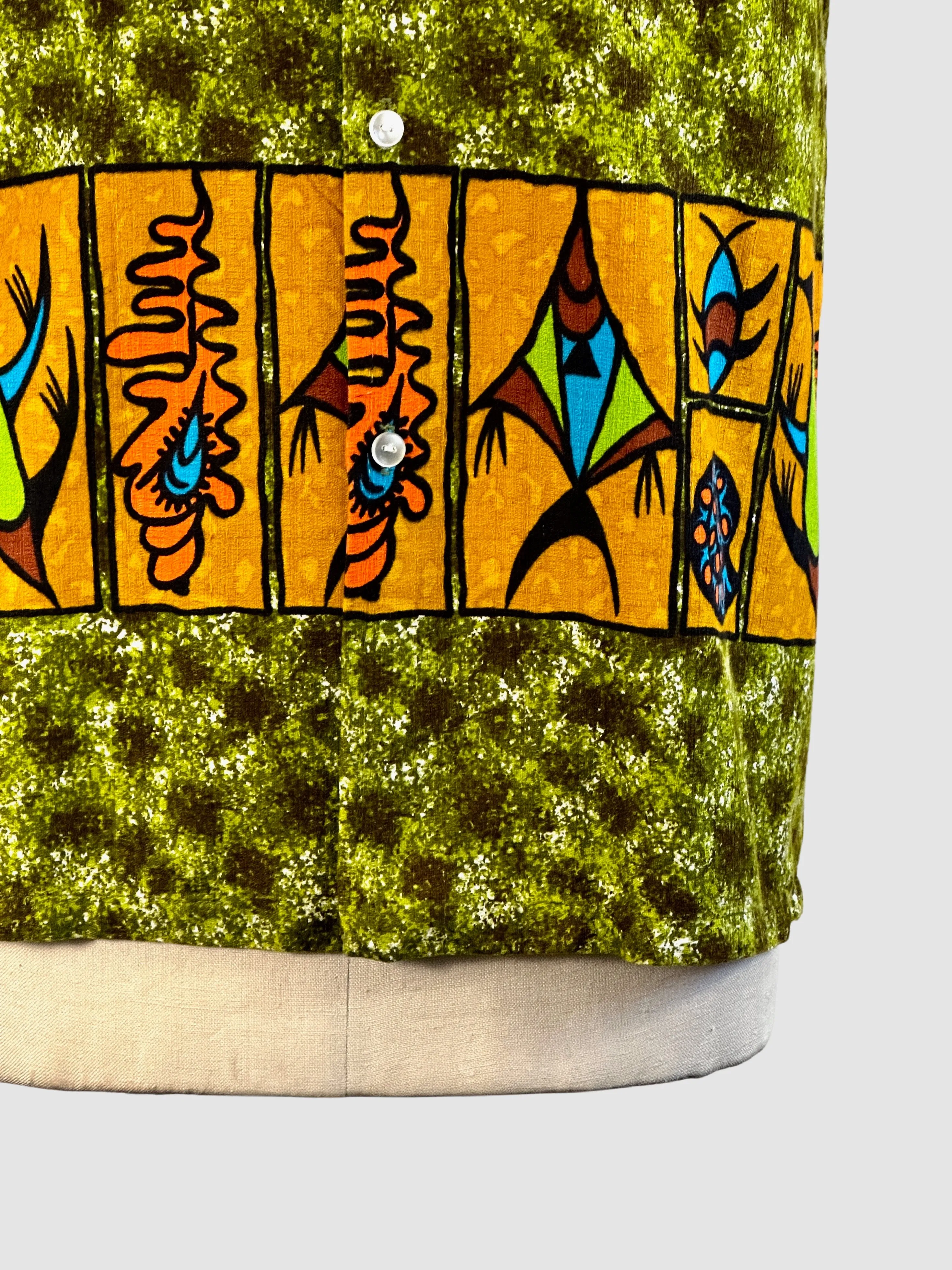 TROPICANA 60s Fish Print Tiki Shirt • Medium