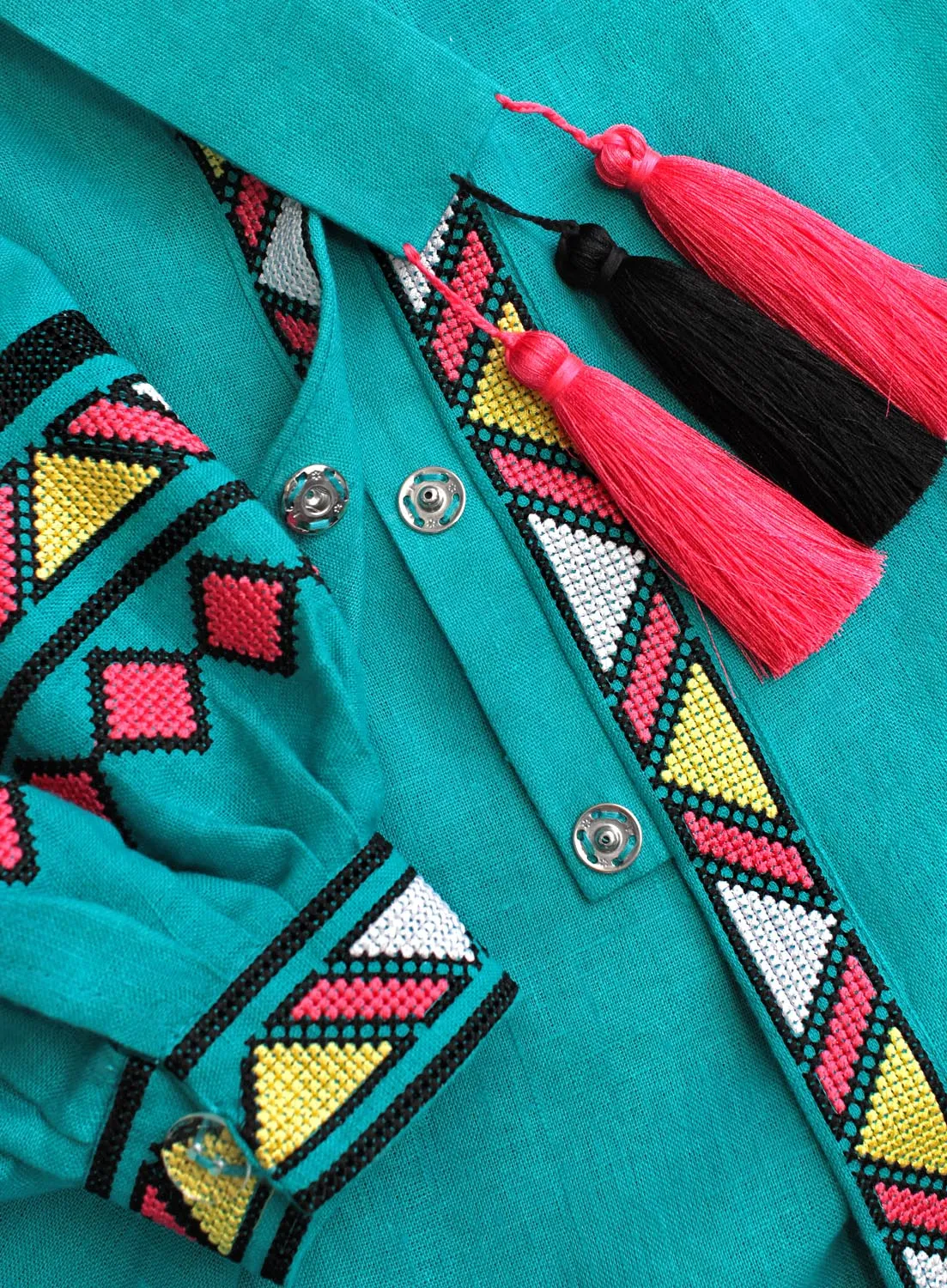 Turquoise Boho style Kaftan with wedges
