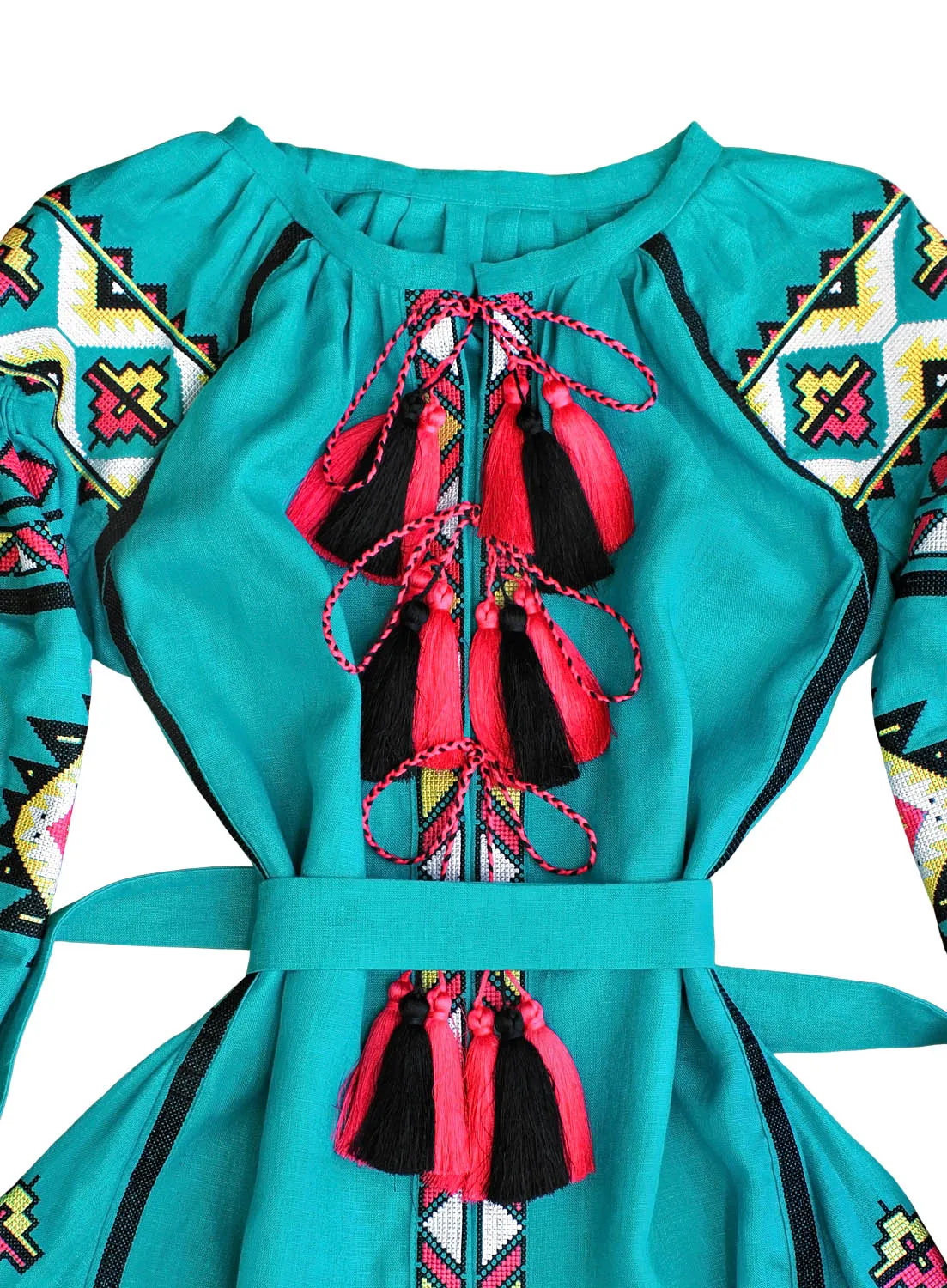 Turquoise Boho style Kaftan with wedges