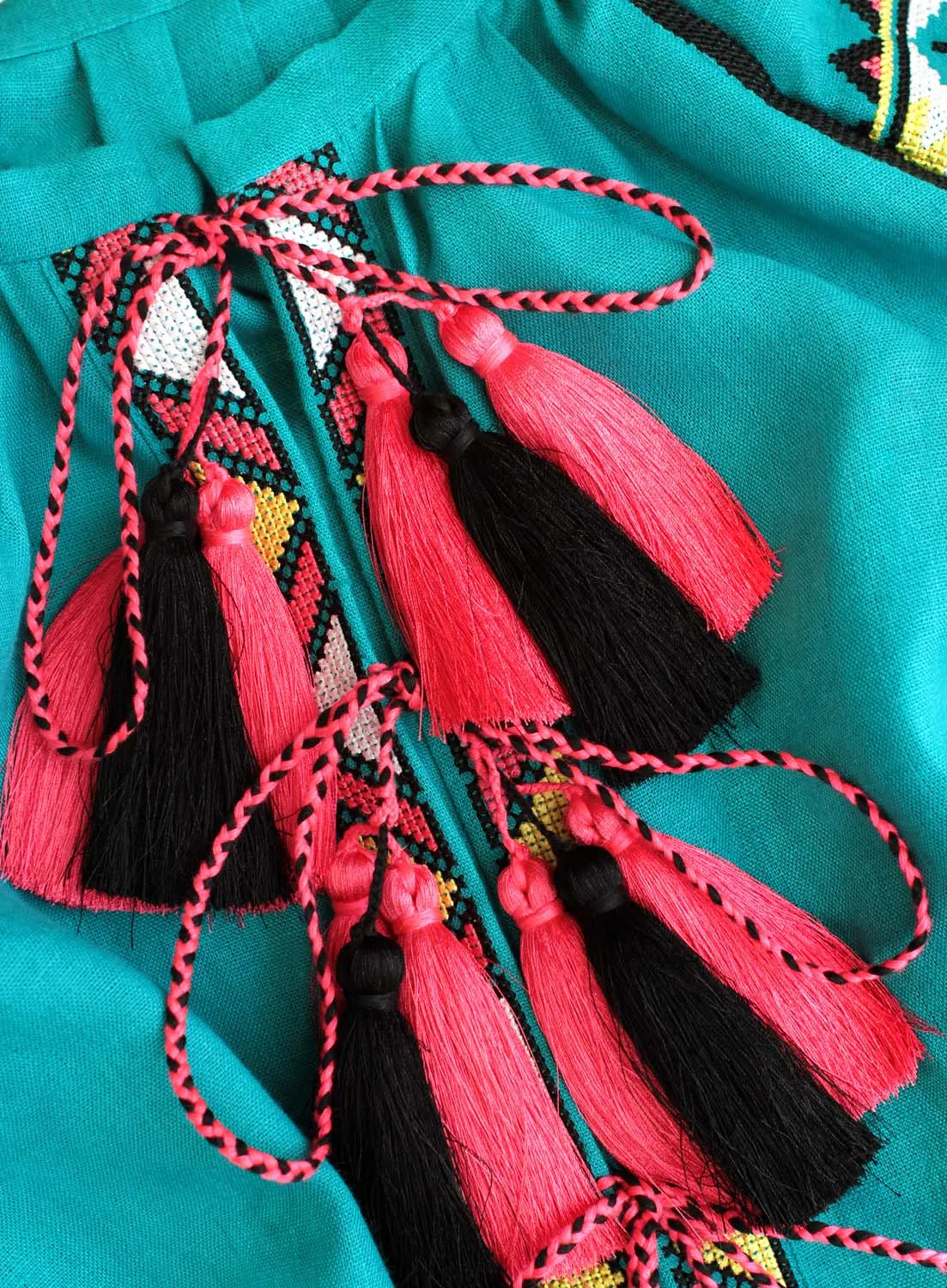 Turquoise Boho style Kaftan with wedges