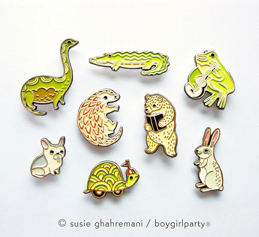 Ukulele Frog Enamel Pin -- Frog Guitar Lapel Pin by boygirlparty