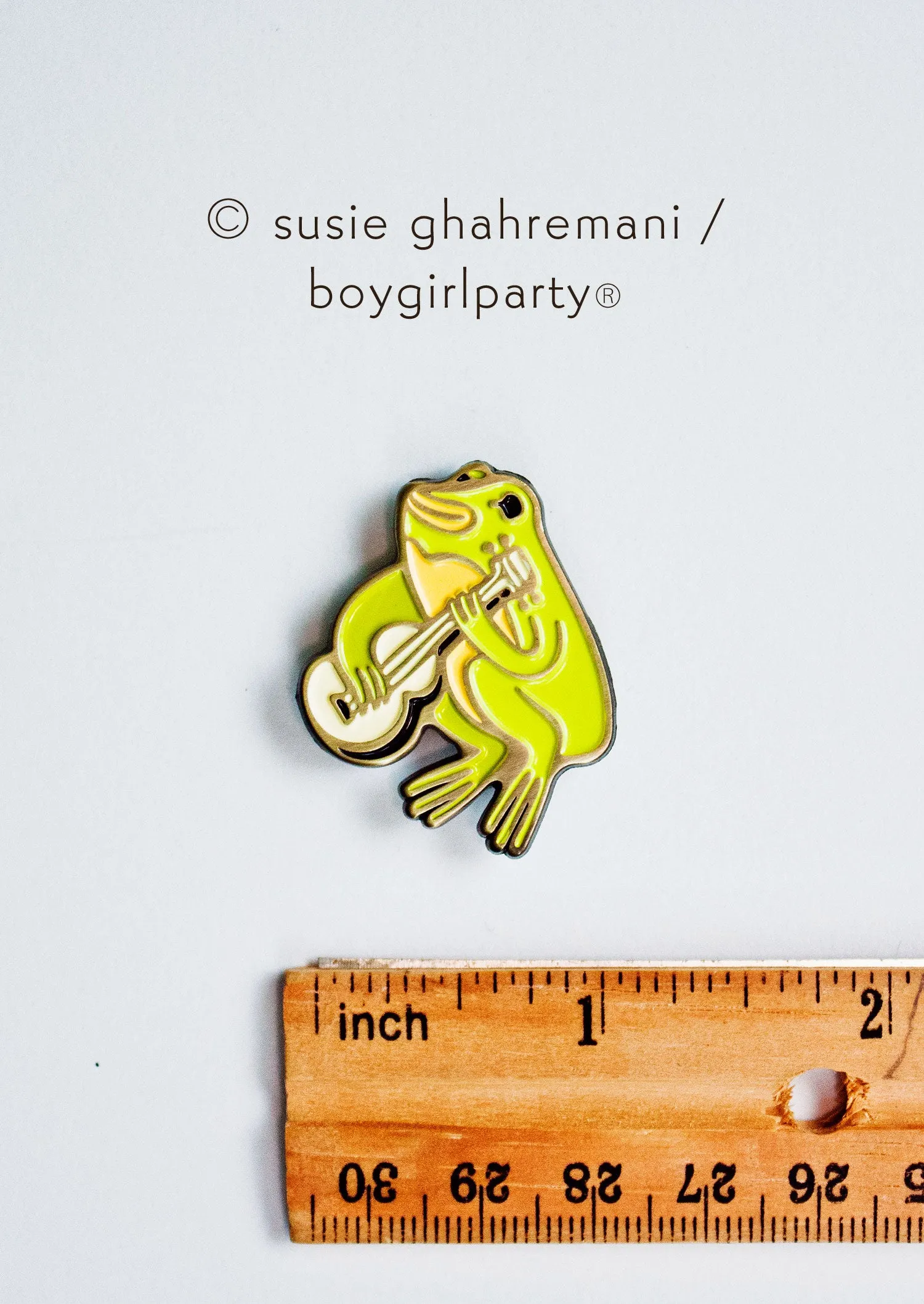 Ukulele Frog Enamel Pin -- Frog Guitar Lapel Pin by boygirlparty