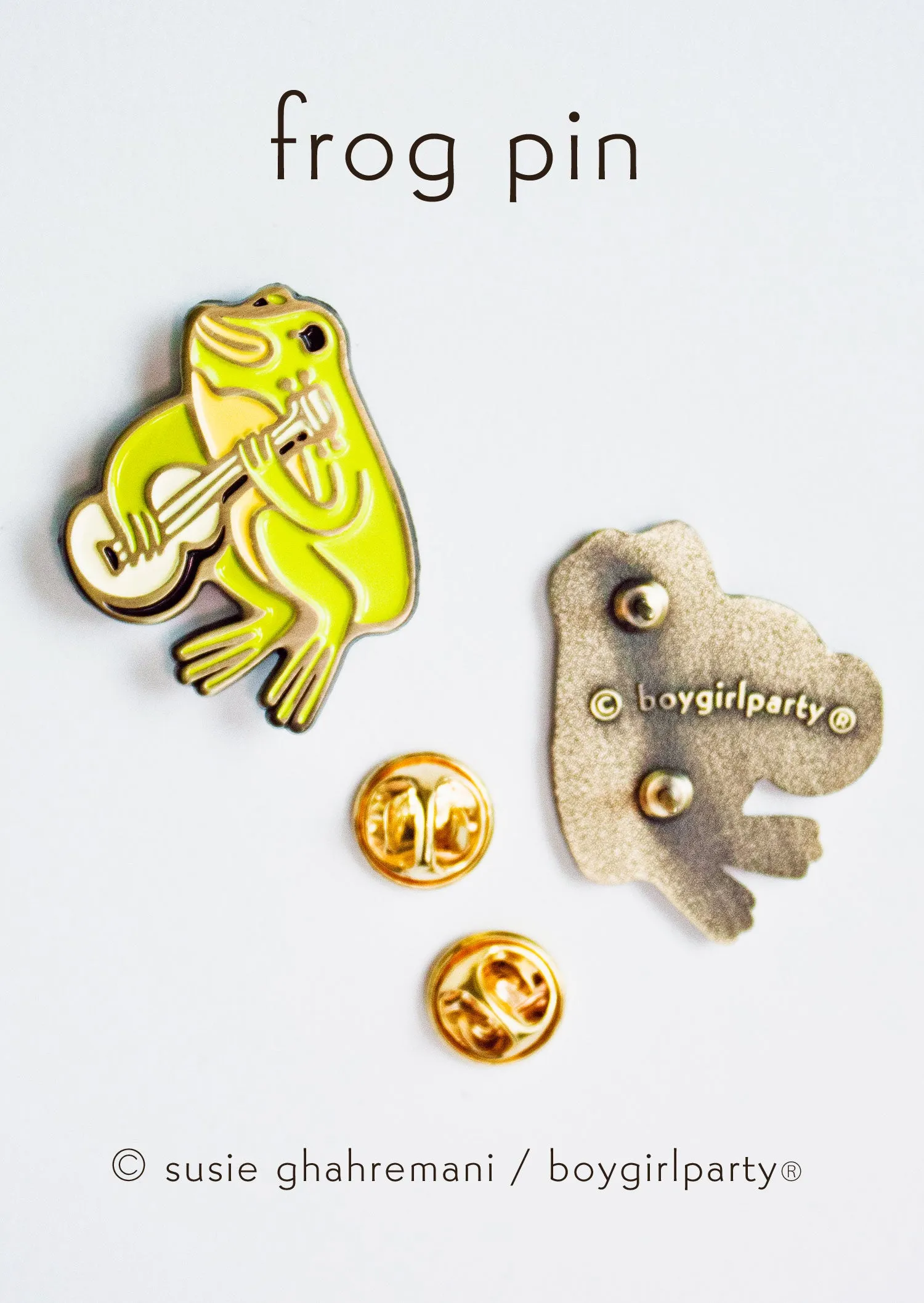 Ukulele Frog Enamel Pin -- Frog Guitar Lapel Pin by boygirlparty