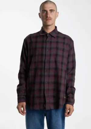 Union Check Long Sleeve Shirt Wine