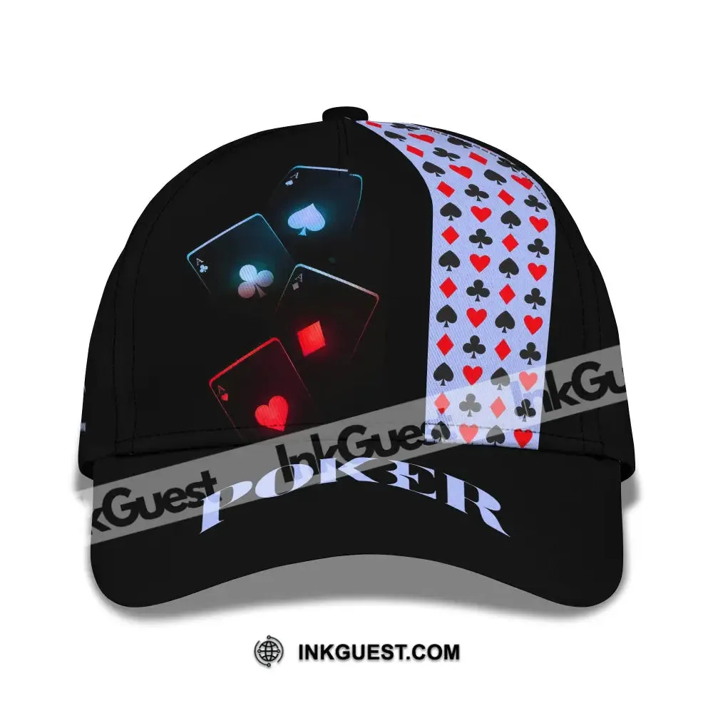 Unisex Cap, Custom Name Poker Classic Cap, Poker Hat, Casino Poker