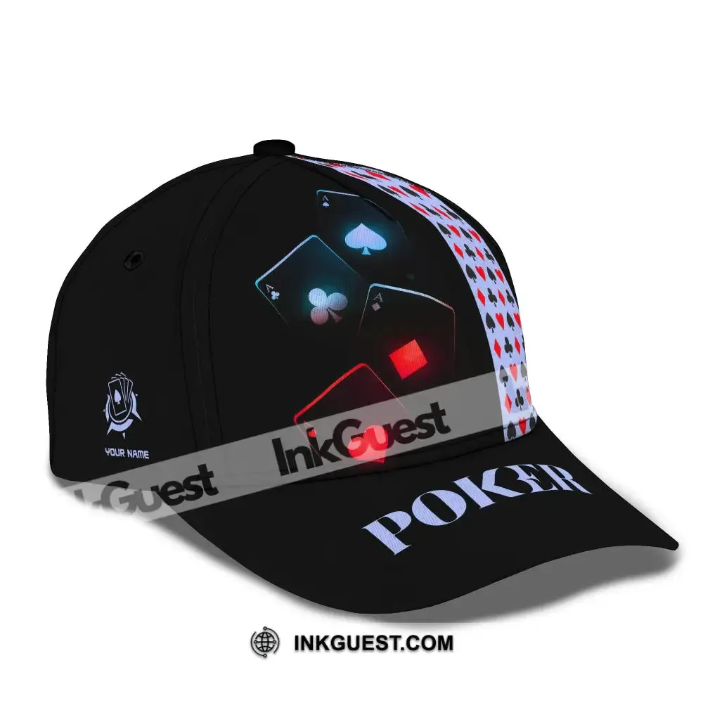 Unisex Cap, Custom Name Poker Classic Cap, Poker Hat, Casino Poker