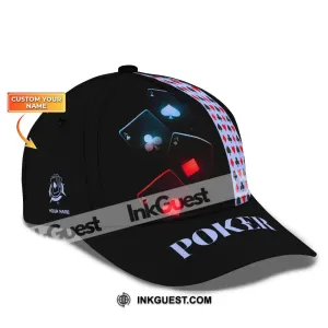 Unisex Cap, Custom Name Poker Classic Cap, Poker Hat, Casino Poker