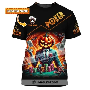 Unisex Shirt, Custom Name Halloween Poker Shirt, Poker Hoodie Shirt Polo Long Sleeve Shirt