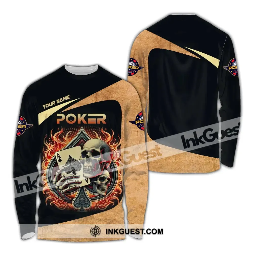 Unisex Shirt, Custom Name Poker Shirt, Casino Poker Hoodie Shirt Polo Long Sleeve Shirt
