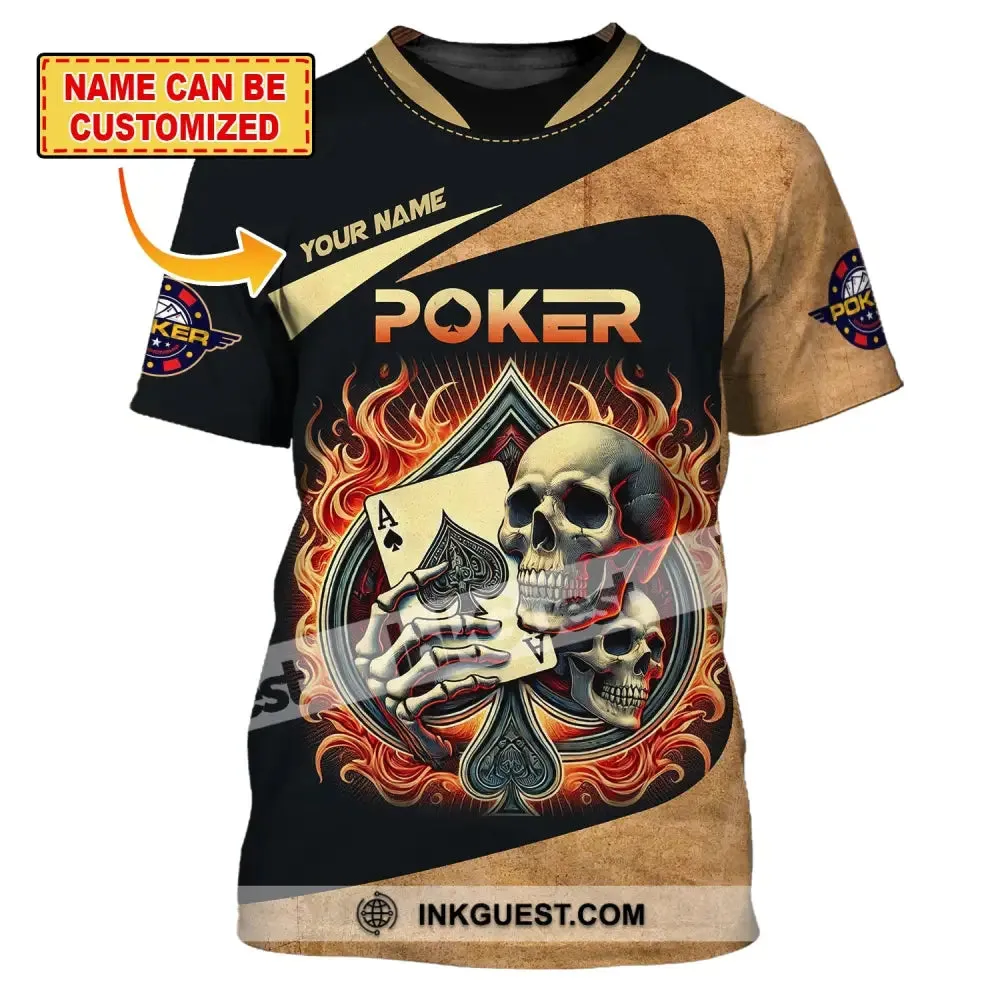 Unisex Shirt, Custom Name Poker Shirt, Casino Poker Hoodie Shirt Polo Long Sleeve Shirt