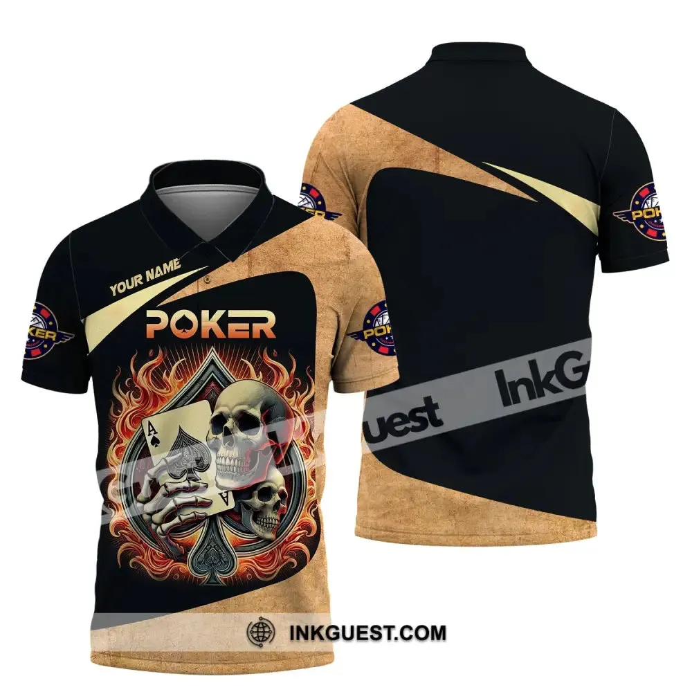 Unisex Shirt, Custom Name Poker Shirt, Casino Poker Hoodie Shirt Polo Long Sleeve Shirt