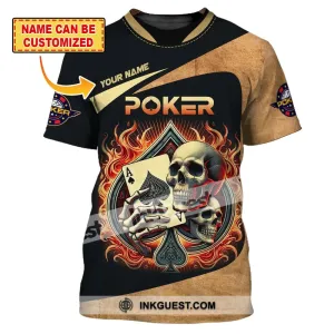 Unisex Shirt, Custom Name Poker Shirt, Casino Poker Hoodie Shirt Polo Long Sleeve Shirt