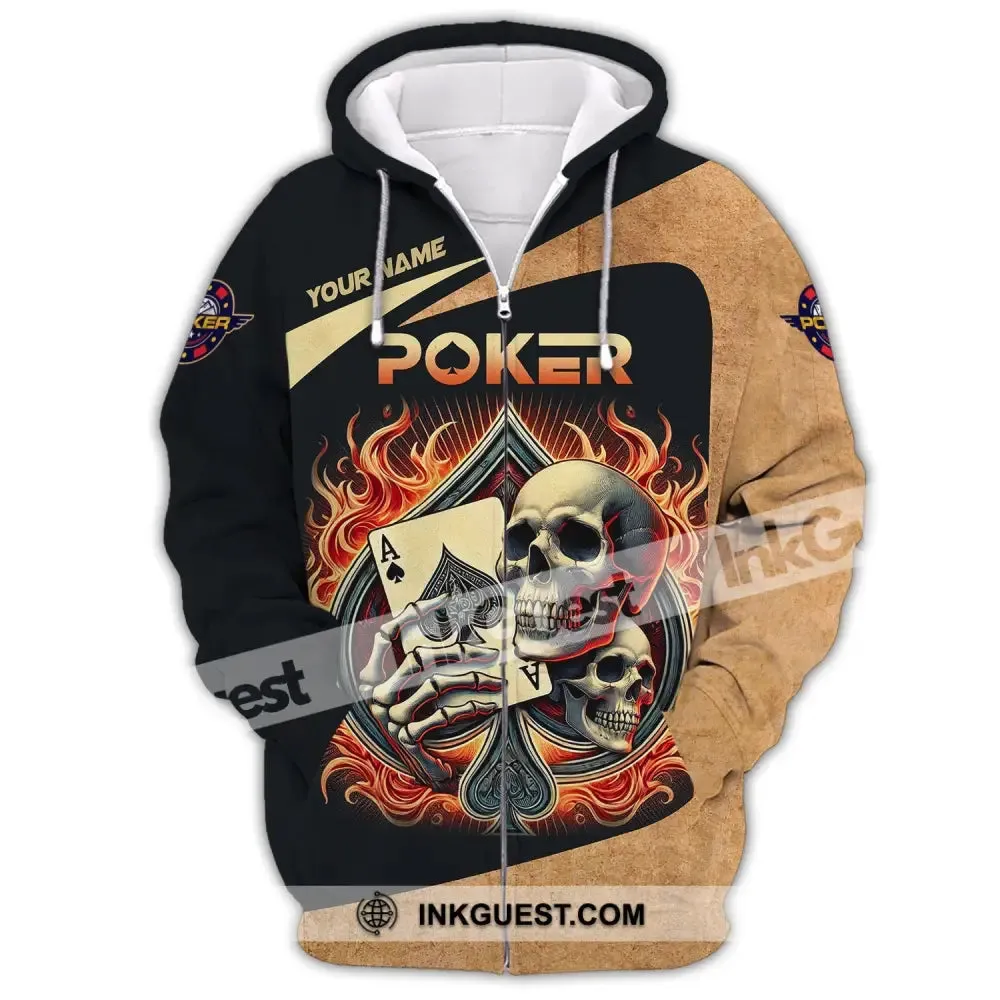 Unisex Shirt, Custom Name Poker Shirt, Casino Poker Hoodie Shirt Polo Long Sleeve Shirt