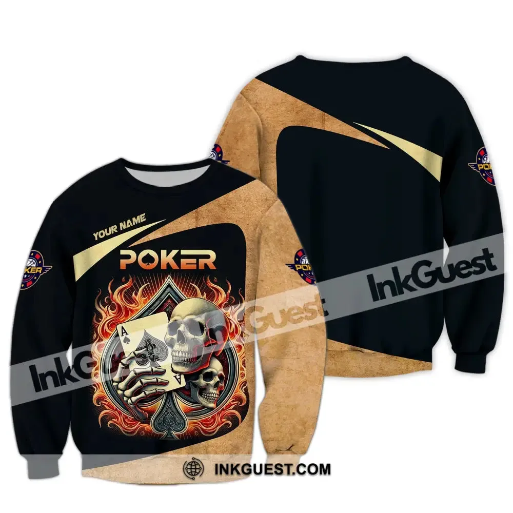 Unisex Shirt, Custom Name Poker Shirt, Casino Poker Hoodie Shirt Polo Long Sleeve Shirt