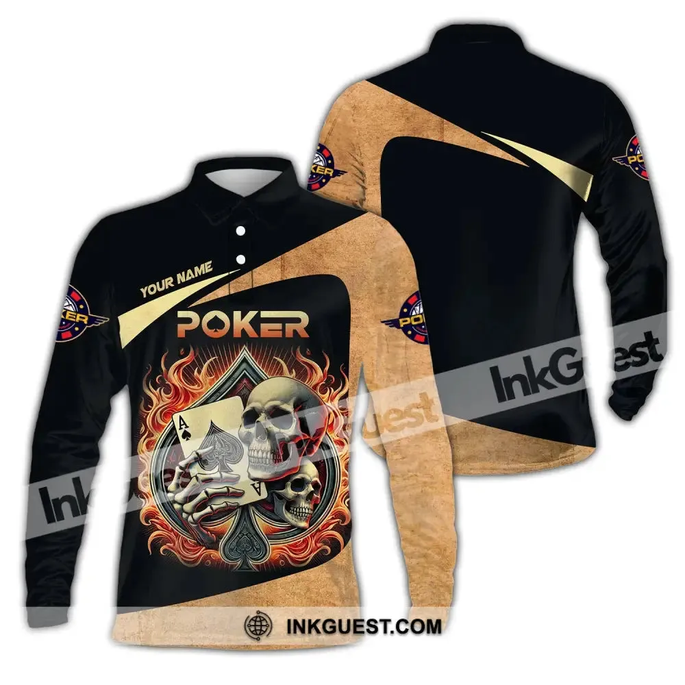 Unisex Shirt, Custom Name Poker Shirt, Casino Poker Hoodie Shirt Polo Long Sleeve Shirt