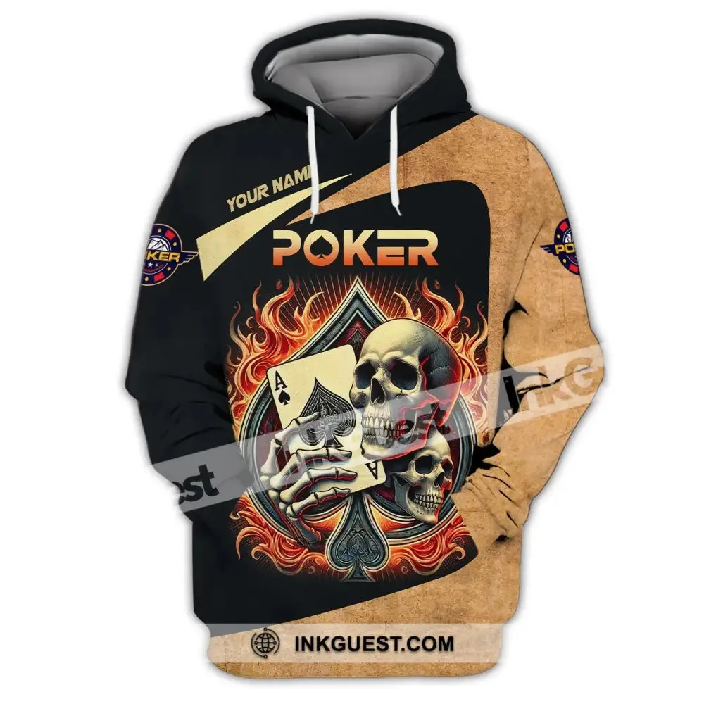 Unisex Shirt, Custom Name Poker Shirt, Casino Poker Hoodie Shirt Polo Long Sleeve Shirt