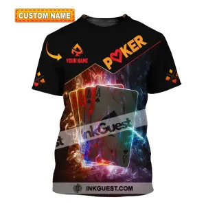 Unisex Shirt, Custom Name Poker Shirt, Poker King T-Shirt Hoodie Long Sleeve Shirt, Casino Shirt