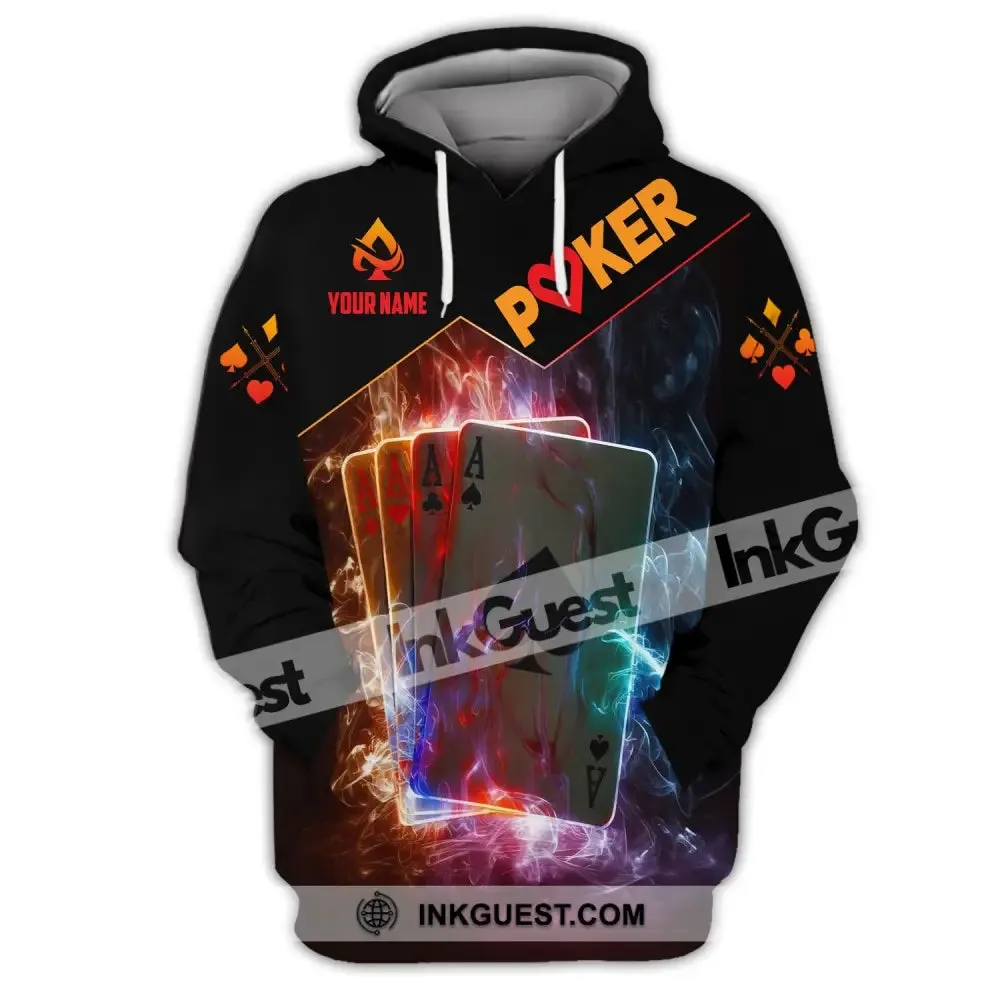 Unisex Shirt, Custom Name Poker Shirt, Poker King T-Shirt Hoodie Long Sleeve Shirt, Casino Shirt