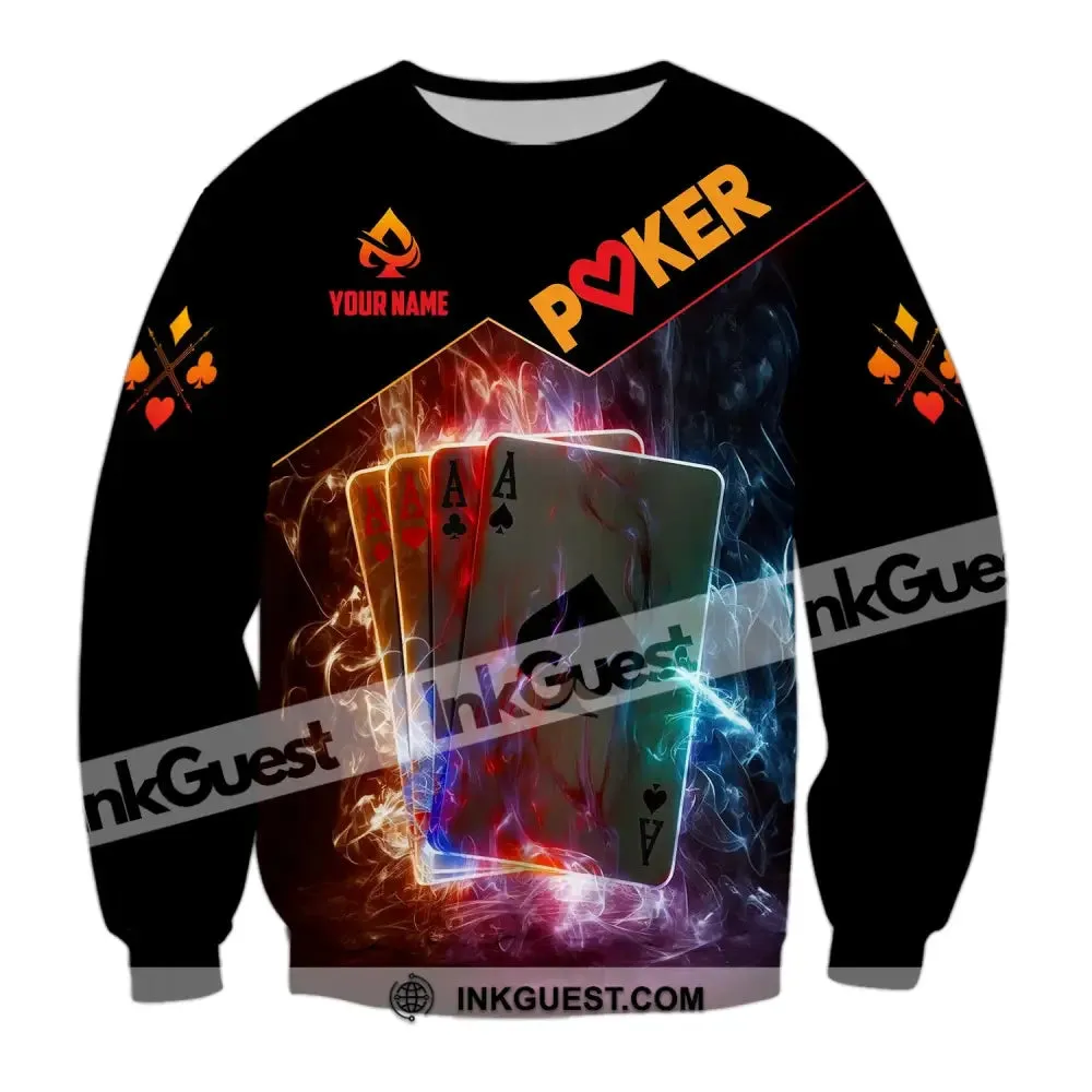 Unisex Shirt, Custom Name Poker Shirt, Poker King T-Shirt Hoodie Long Sleeve Shirt, Casino Shirt