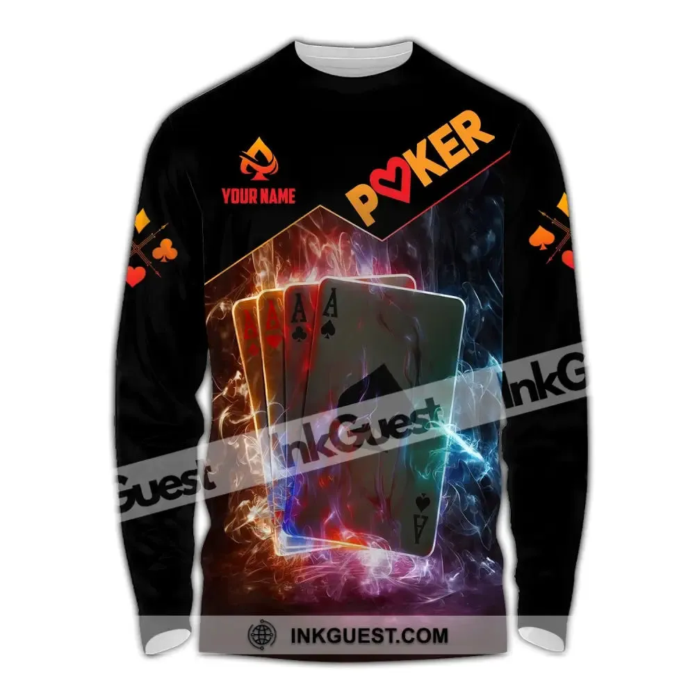 Unisex Shirt, Custom Name Poker Shirt, Poker King T-Shirt Hoodie Long Sleeve Shirt, Casino Shirt