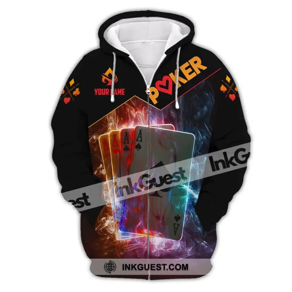 Unisex Shirt, Custom Name Poker Shirt, Poker King T-Shirt Hoodie Long Sleeve Shirt, Casino Shirt