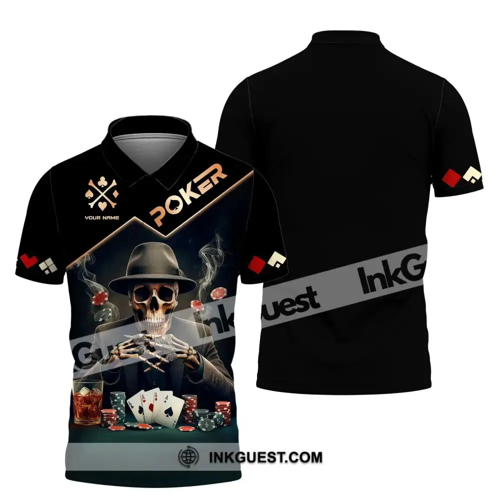 Unisex Shirt, Custom Name Poker Shirt, Poker Polo Long Sleeve Shirt, Casino T-Shirt