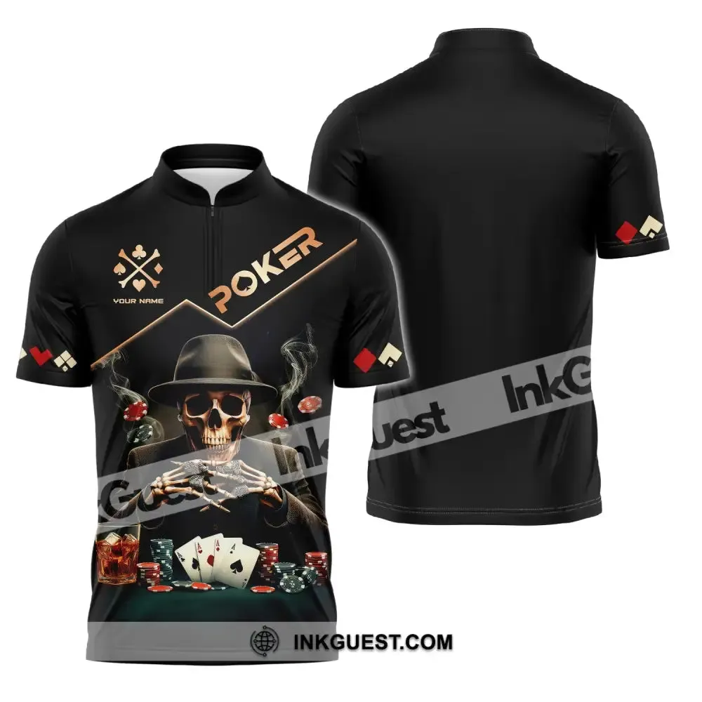 Unisex Shirt, Custom Name Poker Shirt, Poker Polo Long Sleeve Shirt, Casino T-Shirt
