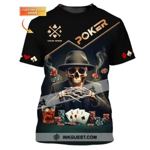 Unisex Shirt, Custom Name Poker Shirt, Poker Polo Long Sleeve Shirt, Casino T-Shirt