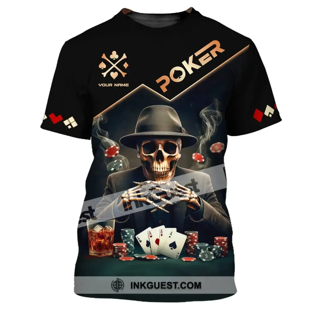 Unisex Shirt, Custom Name Poker Shirt, Poker Polo Long Sleeve Shirt, Casino T-Shirt