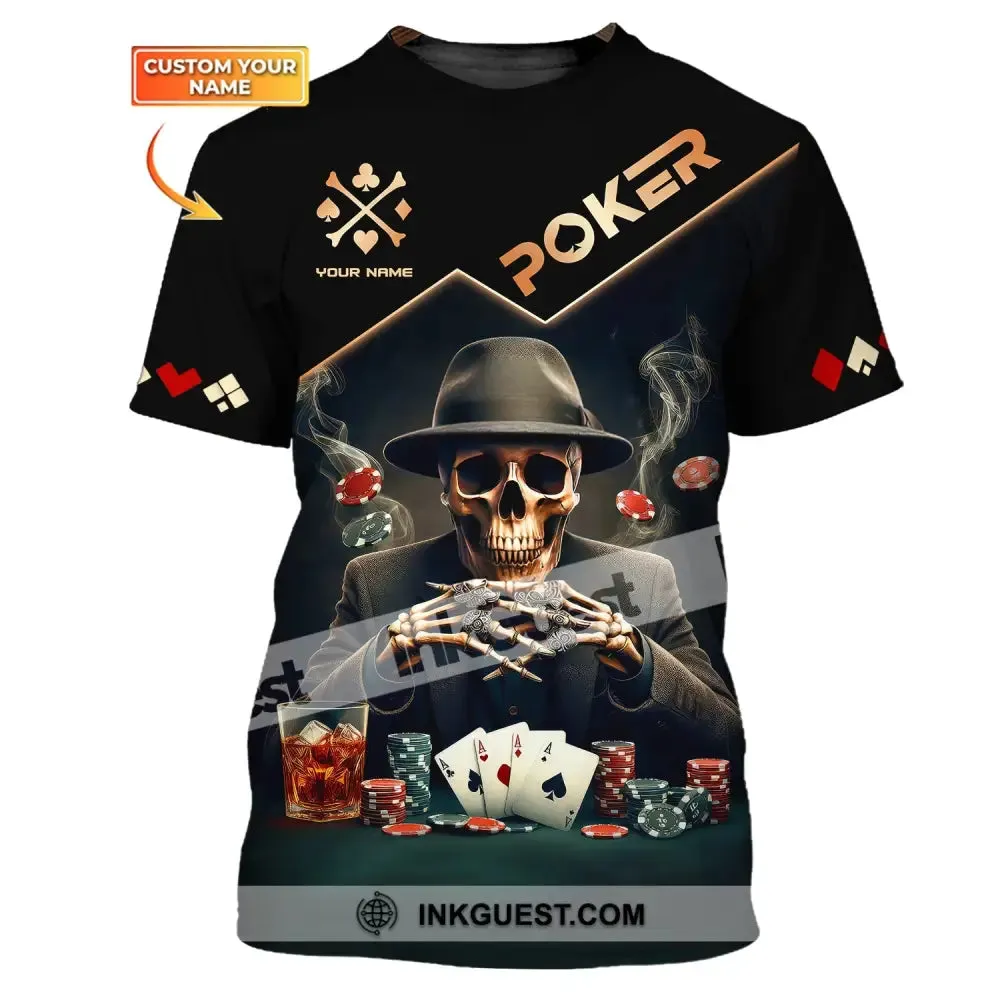 Unisex Shirt, Custom Name Poker Shirt, Poker Polo Long Sleeve Shirt, Casino T-Shirt