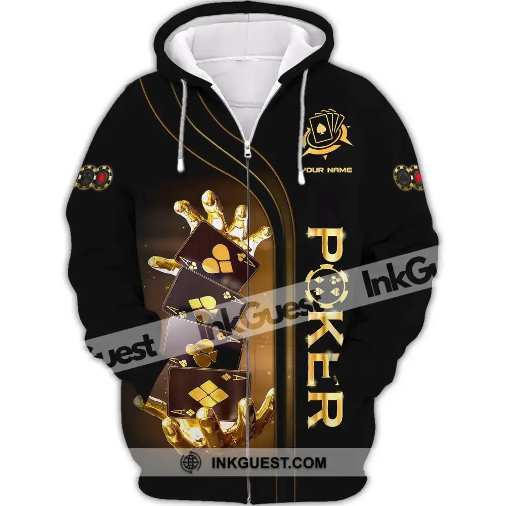 Unisex Shirt, Custom Name Poker T-Shirt, Poker Gold, Poker Gift