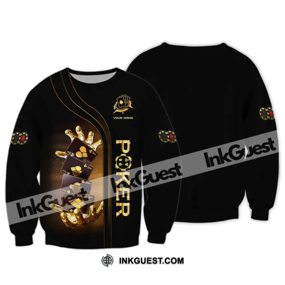 Unisex Shirt, Custom Name Poker T-Shirt, Poker Gold, Poker Gift