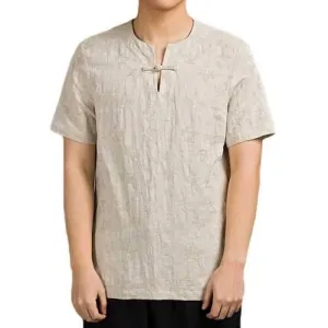 Vintage Chinese Style Cotton Linen T Shirt