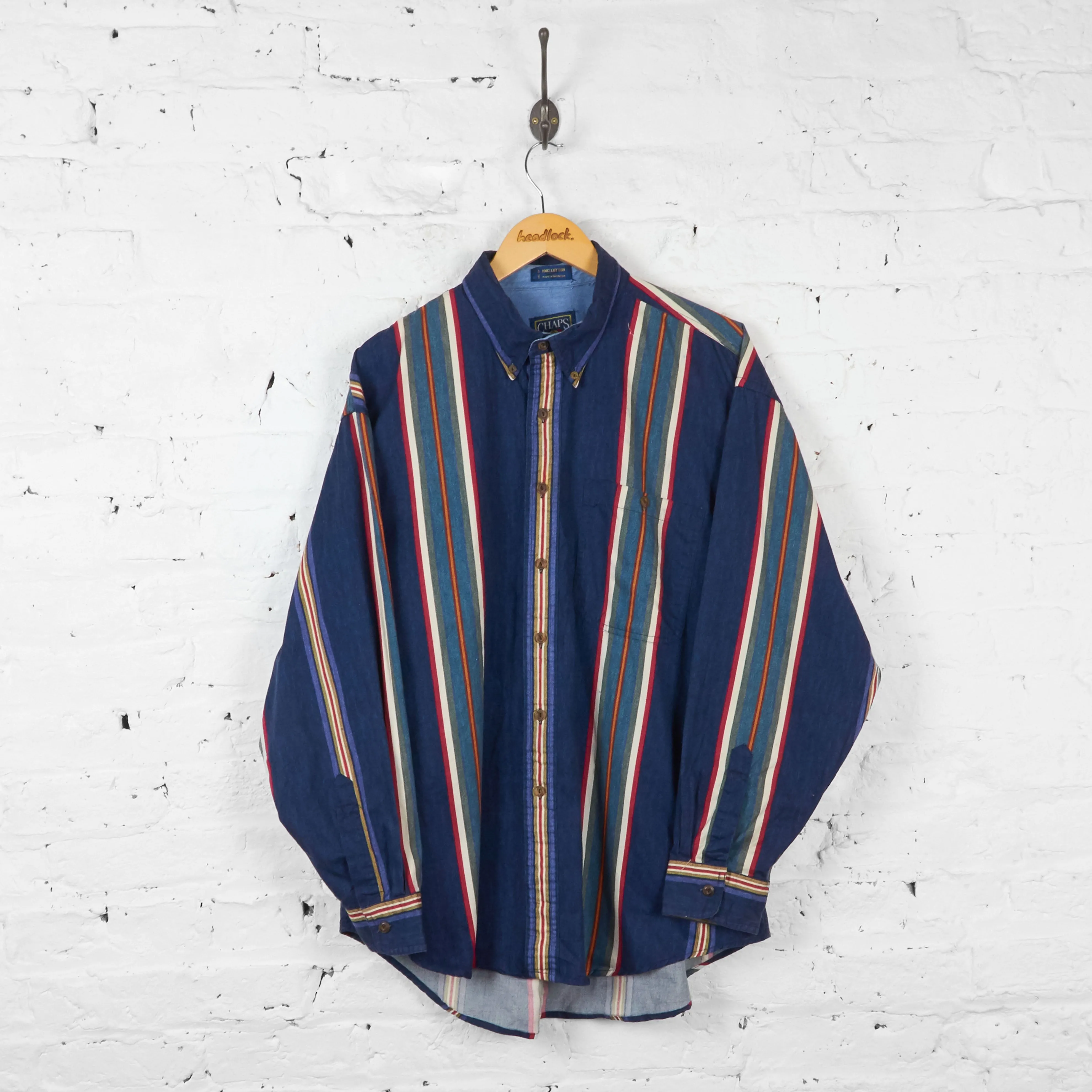 Vintage Ralph Lauren Chaps Striped Shirt - Blue - XL
