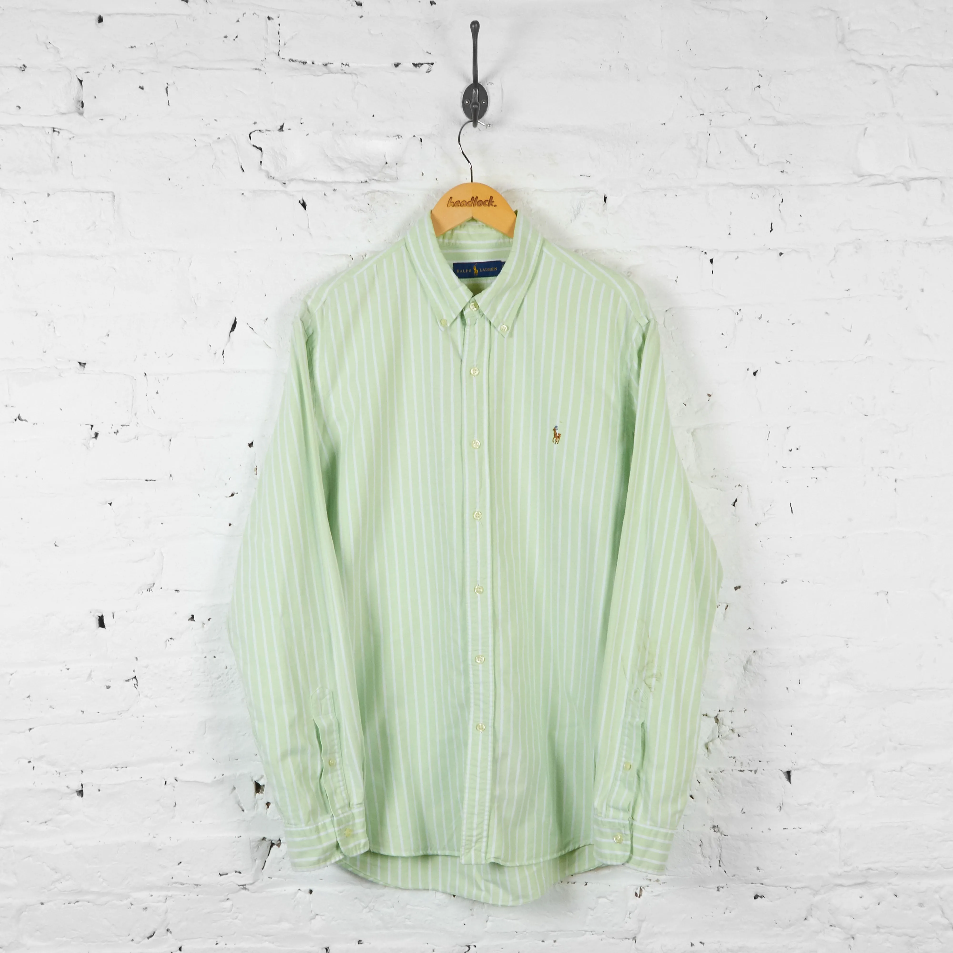 Vintage Striped Ralph Lauren Shirt - Green - XL