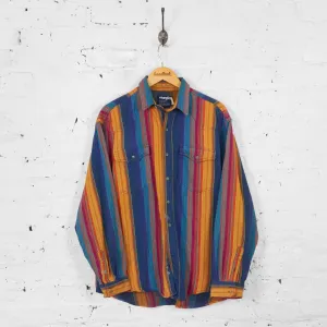 Vintage Striped Wrangler Shirt - Yellow/Blue - L