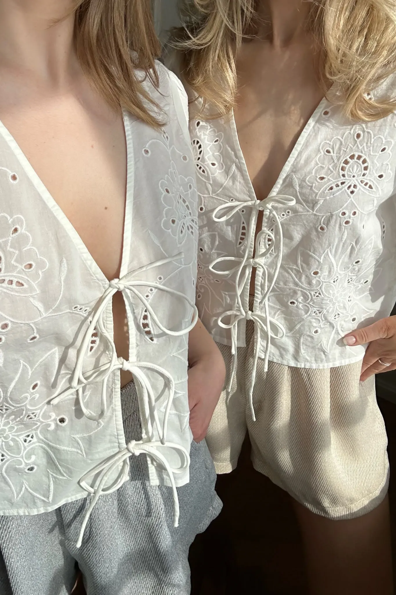 VMElena Broderi Top - Hvid
