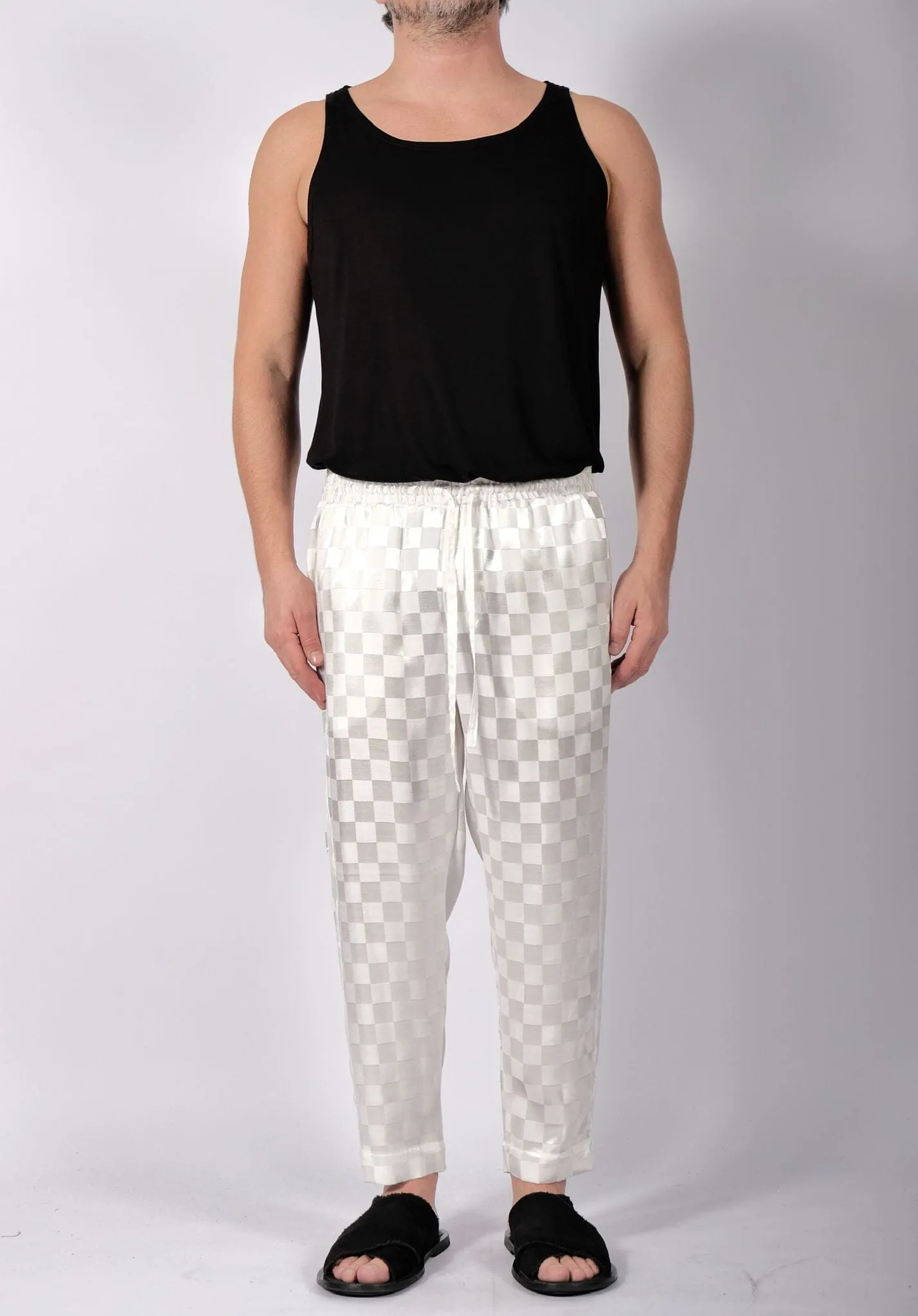 White Checkered Trousers