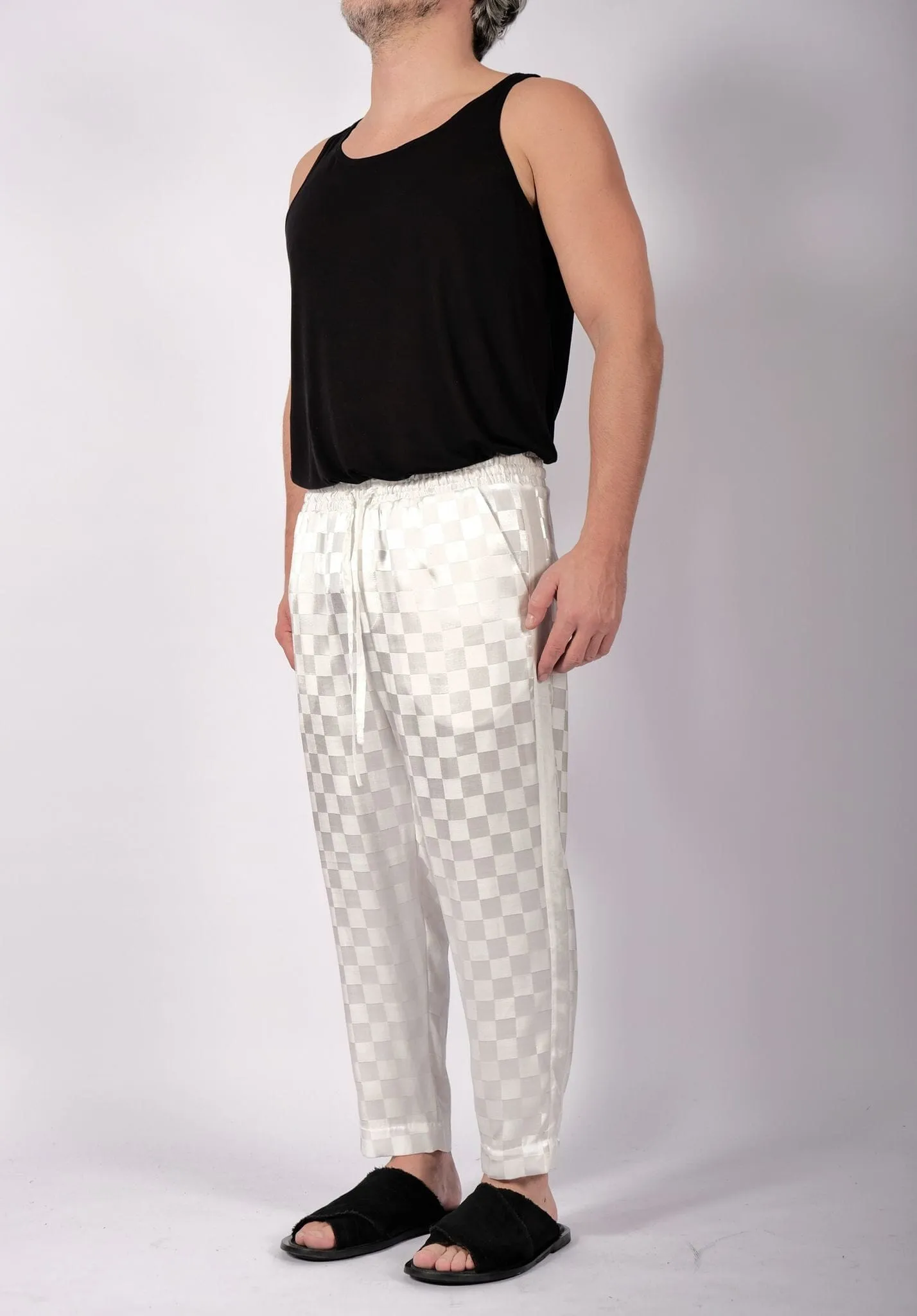White Checkered Trousers