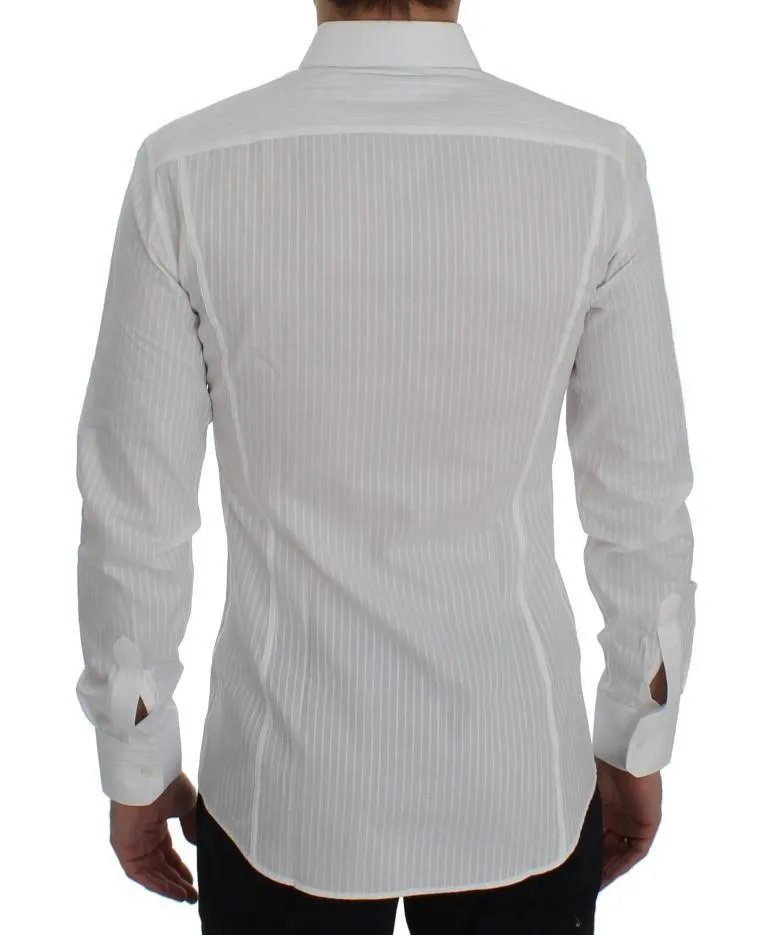 White Striped SICILIA Slim Fit Shirt