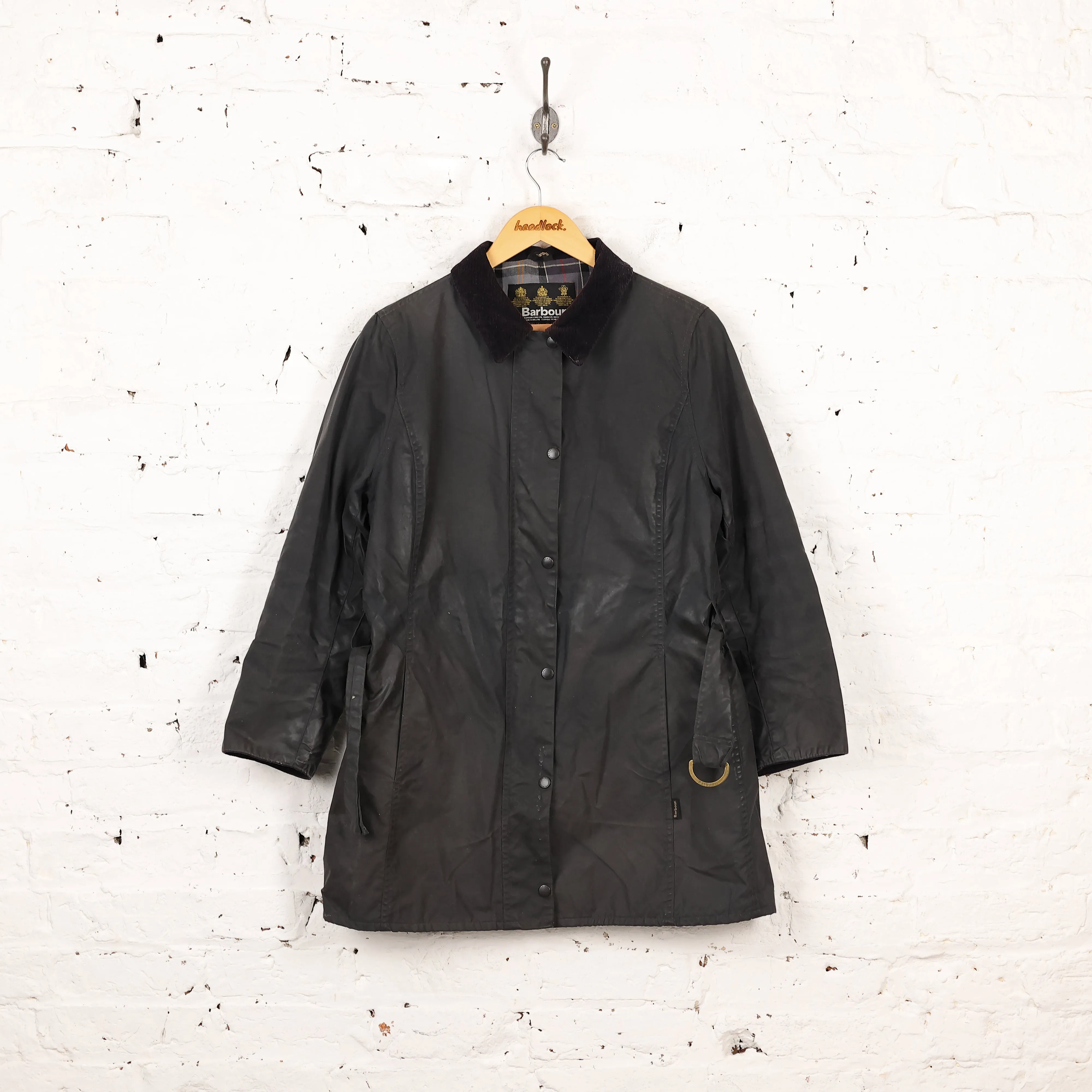 Women's Barbour Newmarket Wax Jacket Coat - Blue - Women's L
