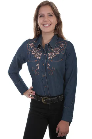 Women's Vintage Western Shirt Collection: Scully Roses and Longhorn Steer Skull